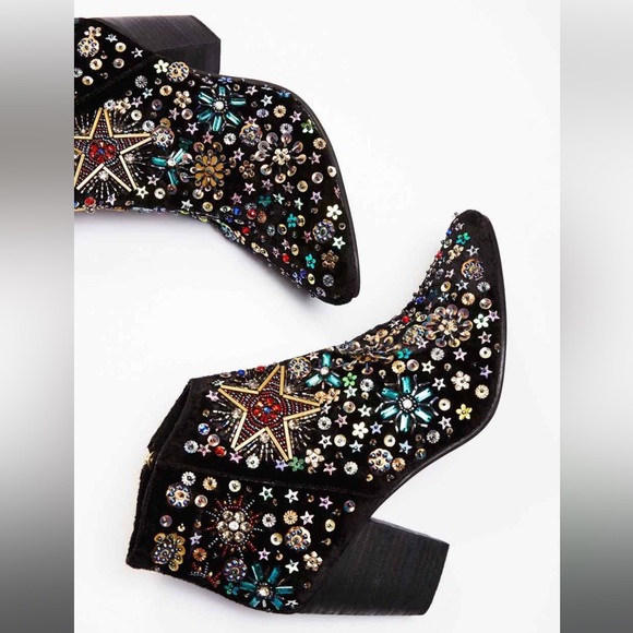 RARE Free People Sequin Ankle Boots - Picture 2 of 8